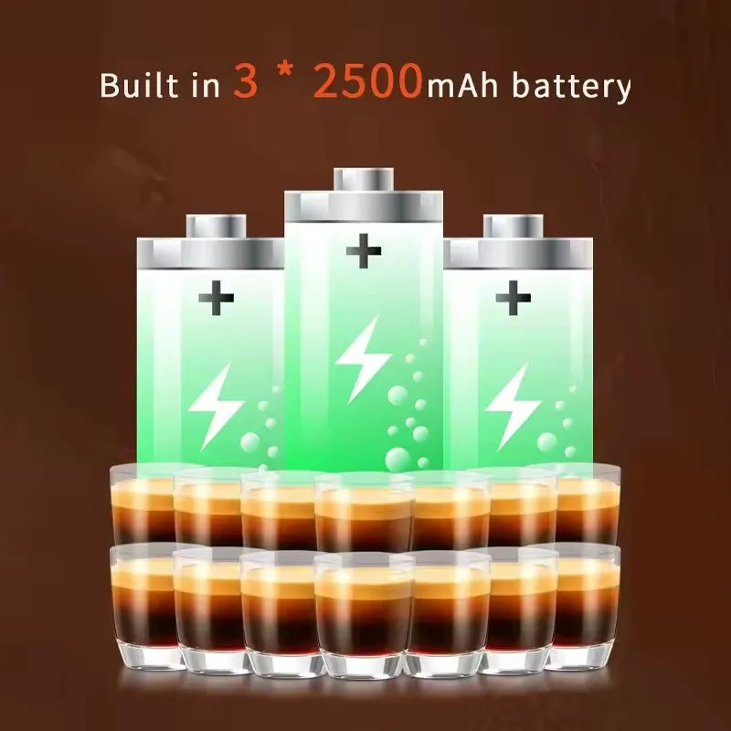 New Electric Portable Coffee Machine Portable Italian Espresso Machine for Car & Home 3-in-1 Capsule Powder Travel Coffee Maker