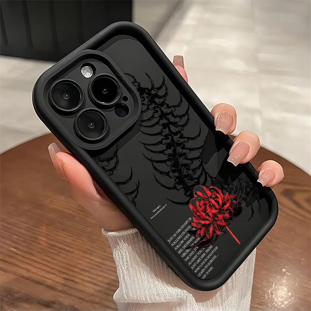 Anime Red Spider Lily T-Tokyo GhoulS Phone Case For IPhone 17 16e 16 15 14 13 12 11 Air Pro Max Mini XR Plus Soft TPU Back Cover