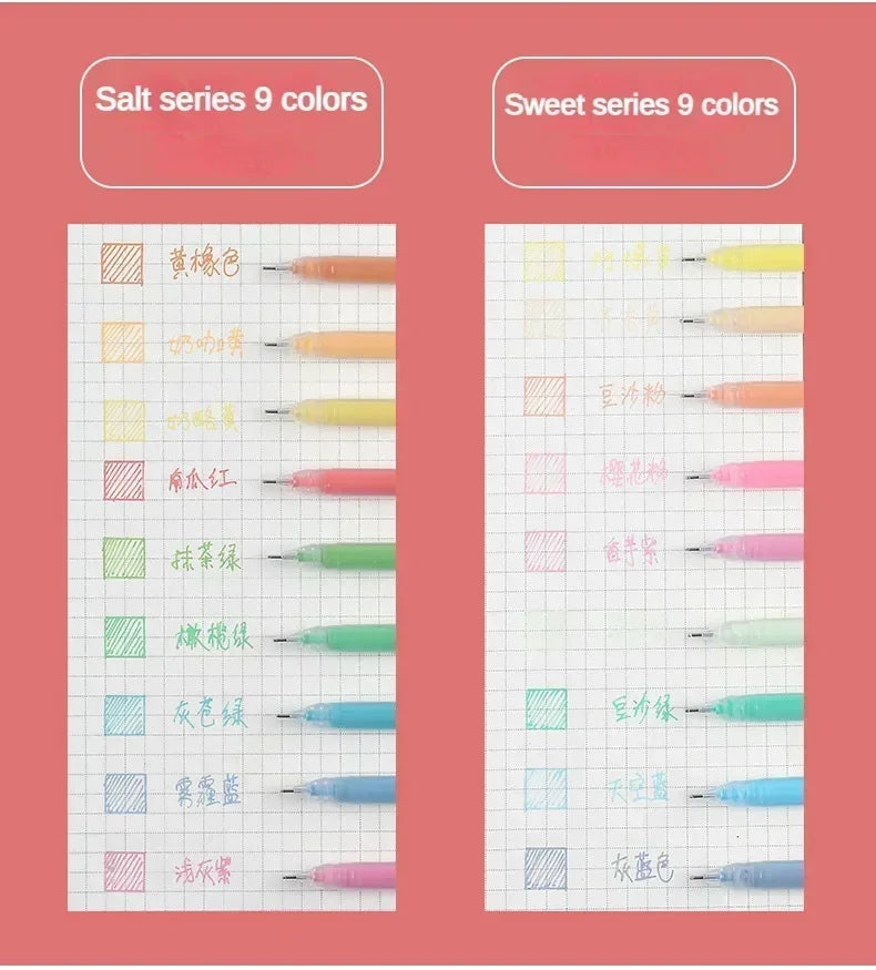 Languo 198/6 PCS Morandi Gel Pen Student Diary Scrapbook Painting DIY Gel Pen Set Coloring Book Drawing Pen School Supplies