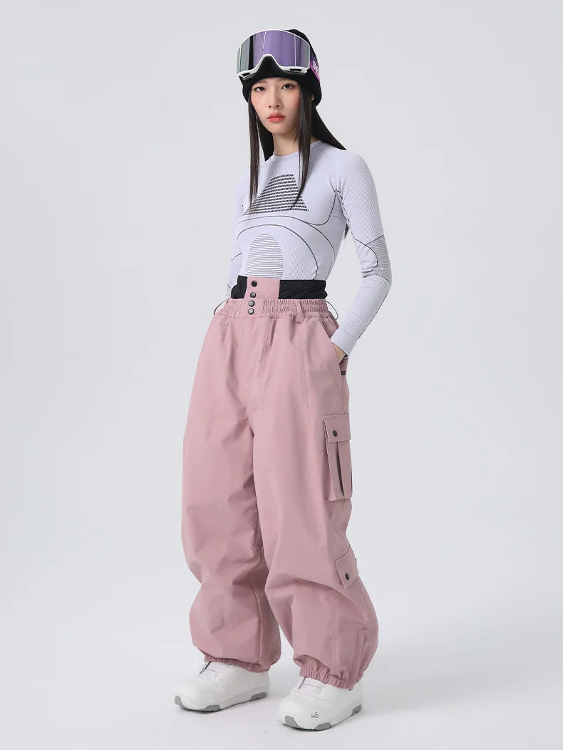 2026 Searipe Workwear Ski Pants Women's New Style Single Board Loose Snow Pants Waterproof and Cold Proof Men's 3L Snow Suit