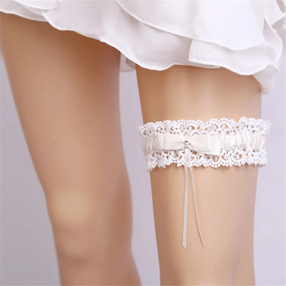 Women Girls Costume Accessories Bridal Garter Wedding Accessories Bow Lace Garter Leg Loop Leg Ring New Fashion