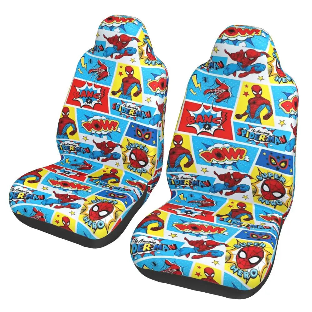 Spidey Spiderman Universal Car Seat Cover for most cars Suitable For All Kinds Models Superheros Seat Covers Polyester Fishing