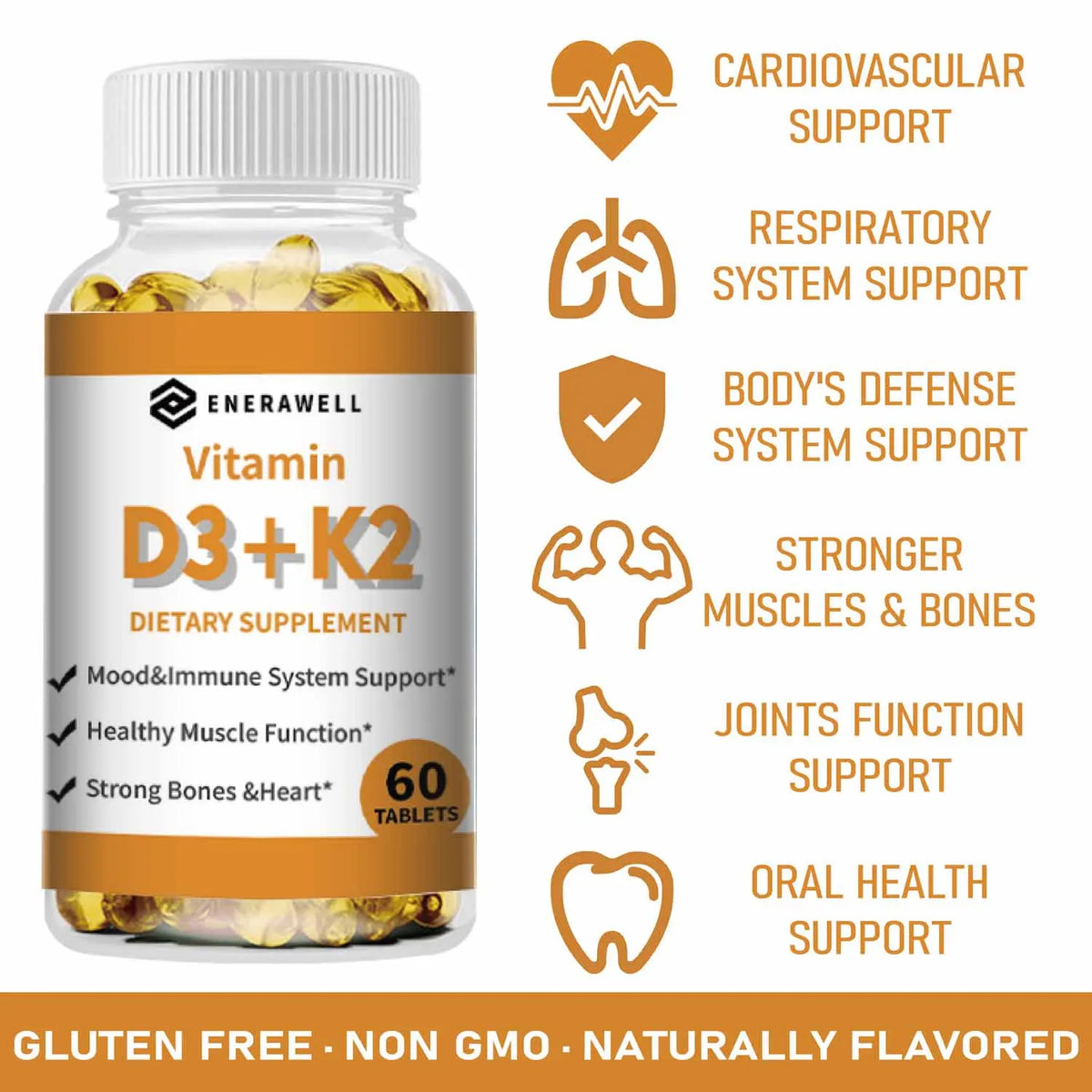 Vitamin D3 K2 Capsule - 20,000 IU Vitamin D3 Supports Bone & Teeth Health, Calcium Metabolism, Daily Body Wellness Supplement