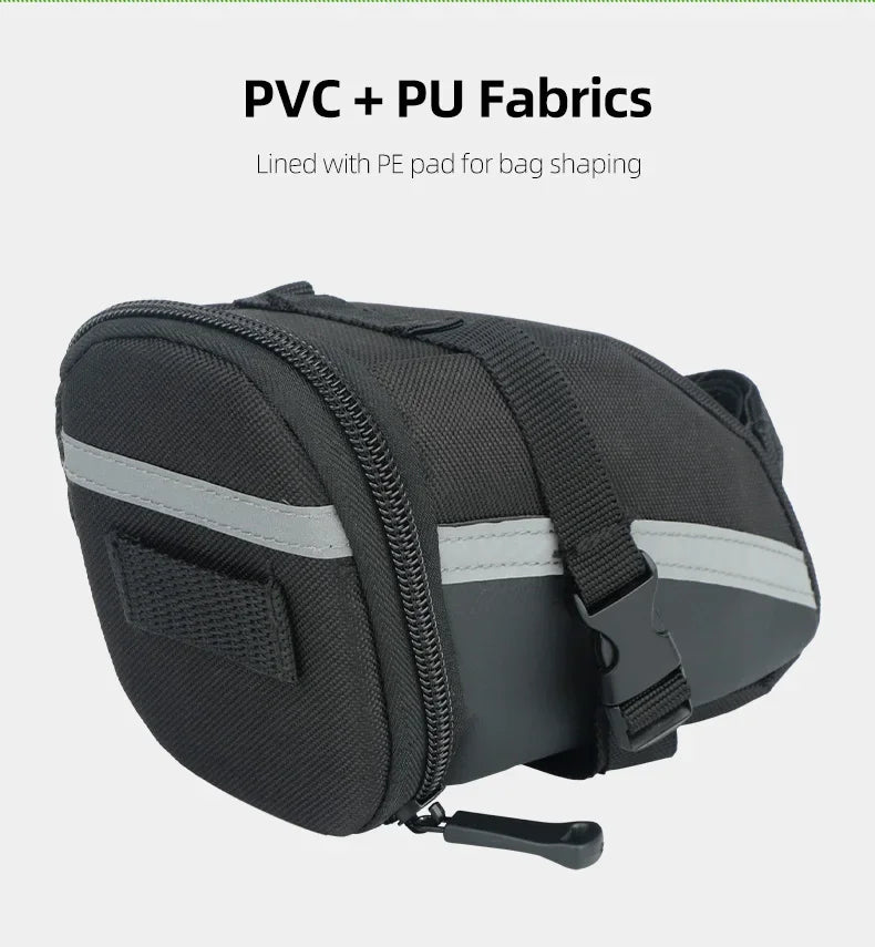 Bicycle Rear Saddle Bag Cycling Accessories Storage Panner Streamlined Tail Bag Pouch for MTB Road Bike W/Loop to Attach Light