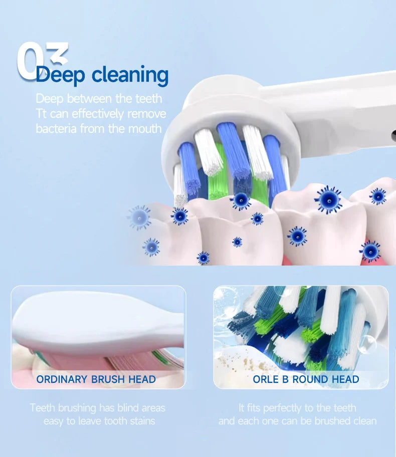 4/8pcs Replacement Brush Heads For Oral-B Electric Toothbrush Advance Power/Vitality Precision Clean/Pro Health/Triumph/3D Excel