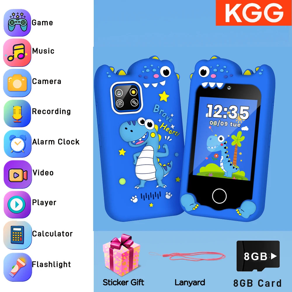 Kids Toy Phone 8GB Video Music Player 28 Games 20 Stories Mini Toy Phone Dual Camera Learning Educational Toys Children Gifts