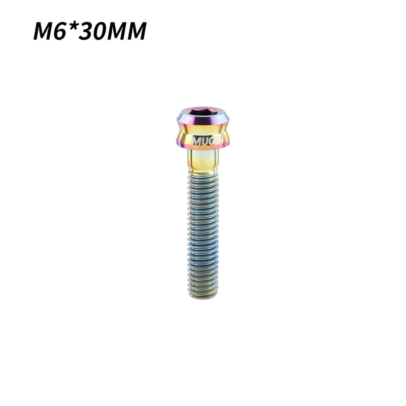 MUQZI Bike M6 Titanium Alloy Stem Top Cap Screw M6x35mm M6x30mm Super Light MTB Road Bicycle Headset Top Cap Bolt