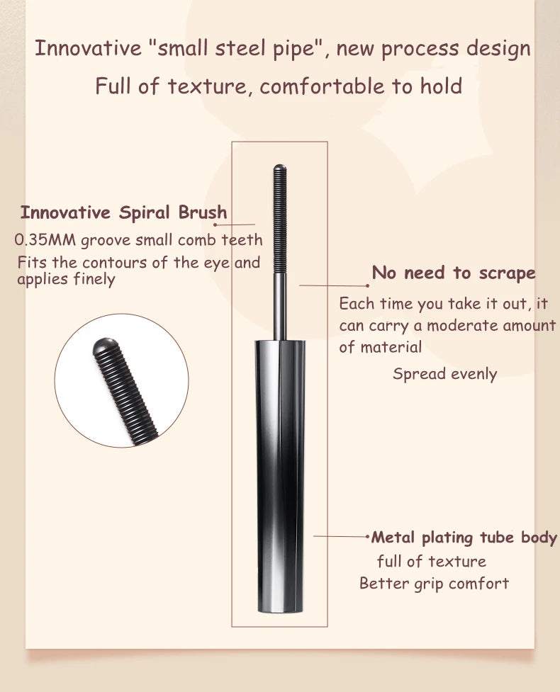 Judydoll Judydoll Small Steel Tube Lash Lengthening Curling Thick Mascara Natural Quick Dry Waterproof Non-smudg Eye Makeup