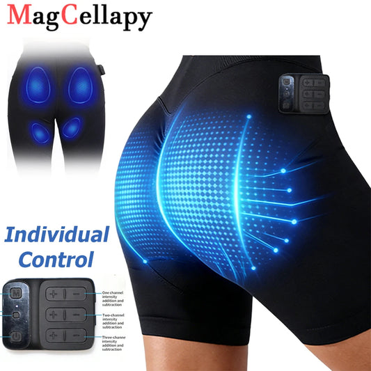Intelligent Yoga Power Pants EMS Micro Current Pulse Massager Muscle Stimulation Slimming Shaping Independent Control Shorts