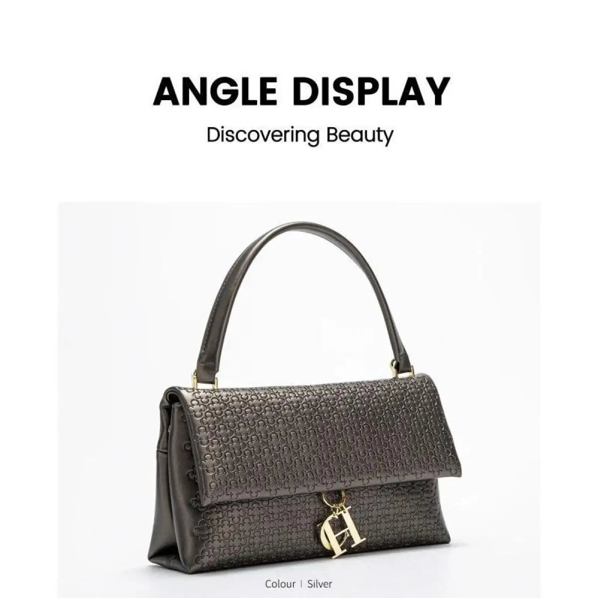 CH Handbag For Women Luxury Designer Shoulder Bag Fashion Embossed Leather Top Handle Bag Elegant Clutch Bag For Daily Use