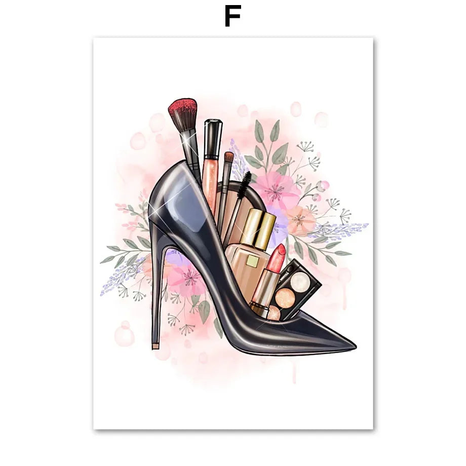 Makeup Beauty Nails Wall Art Print Eyebrow Lips Lipstick Lashes Canvas Painting Nordic Poster Bar Fashion Party Room Home Decor