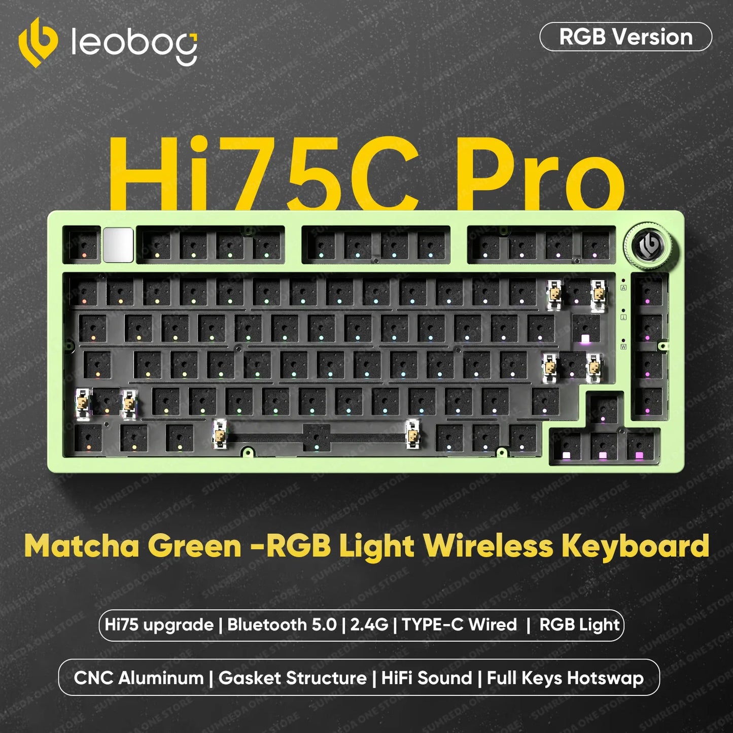 Leobog Hi75C Hi75 Hi75C Pro Aluminum Wireless Custom Mechanical Keyboard Kit Gaming Bluetooth 2.4G Wired Hotswap Gamer Keyboard