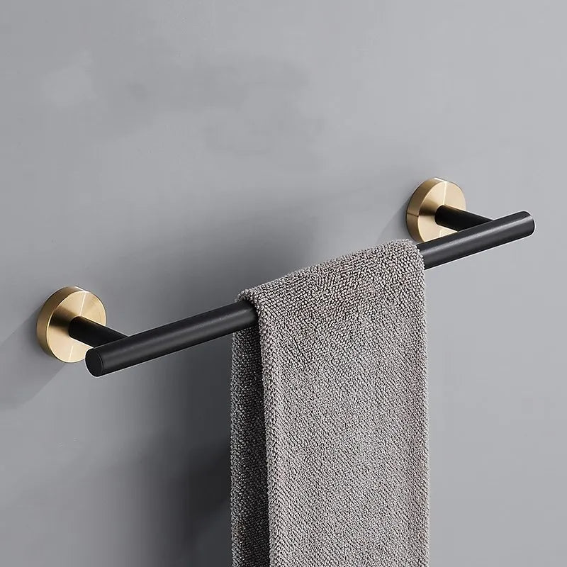 High quality 304 stainless steel bathroom accessory,single Towel bar,Towel rail, Towel holder Black Brush Gold