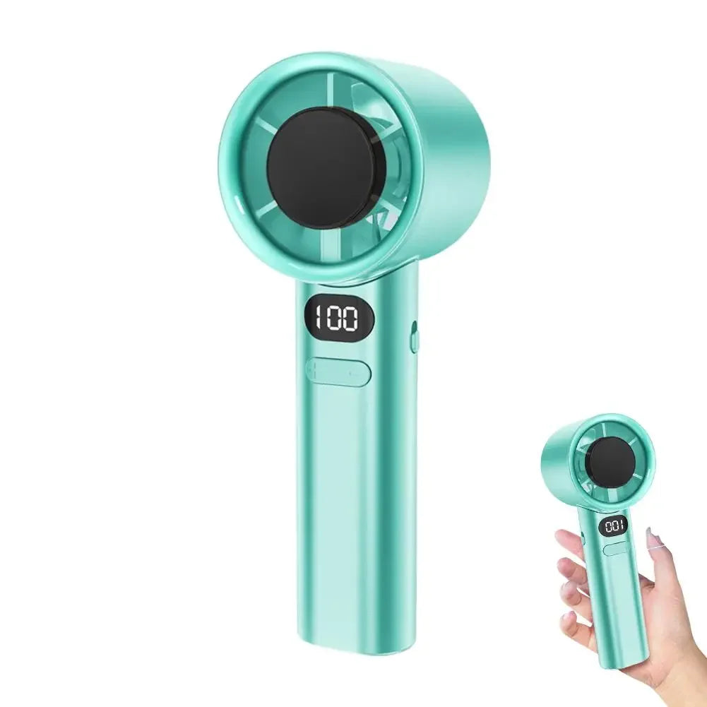Portable Hand Fan , 120 Wind Speeds, Mini Bladeless Handheld Fan, USB Rechargeable Personal Highspeed Fans, Electric Eyelash Fan