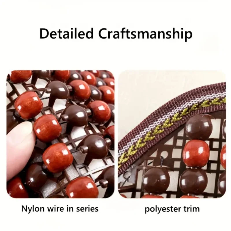 Cool Wooden Bead Car Seat Cushion Is Universal, Physical Cooling, Refreshing and Breathable, Non-Slip Base Cloth, Clothing Seat, 5 Colors Are Available