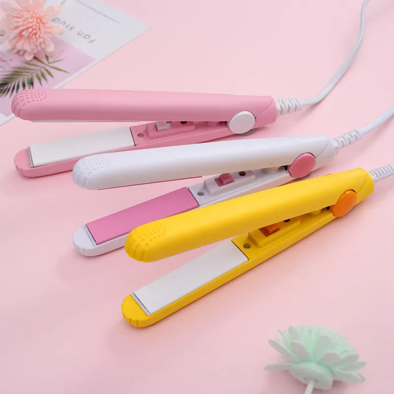 New Mini Hair Straightener Flat Iron Ceramic Curling Iron Short Hair Portable Dual-Use Curler Hair Styling Care For Traveling