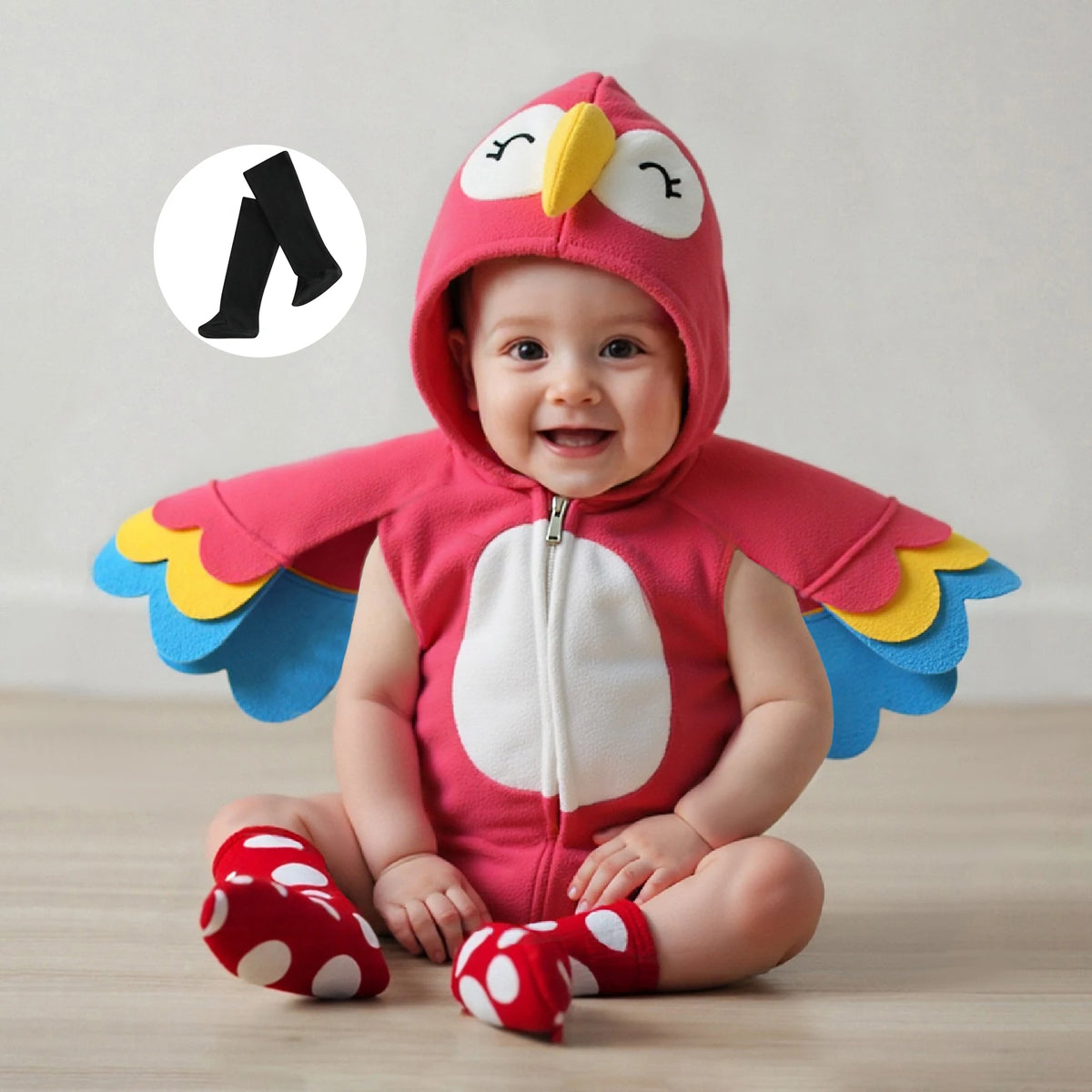 Baby Halloween Costumes Outfit Girl Boy Hooded Romper Jumpsuit With Long Socks Bird Cosplay Costumes Clothes