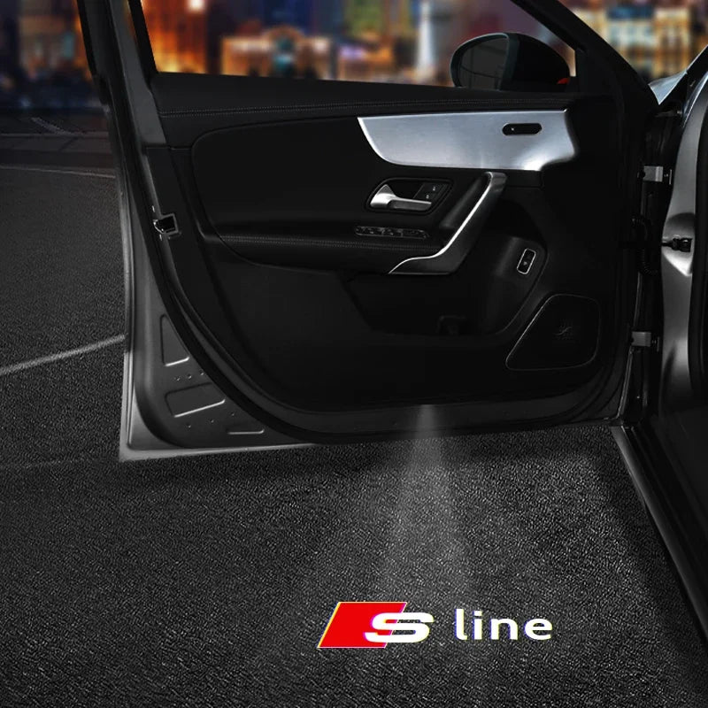2Pcs Car Door Laser Projector LED HD Welcome Lamp For Audi S Line RS A1 A3 A4 A6 A7 Q3 Q5 Q7 RS3 RS4 RS5 S3 S4 S5 S7