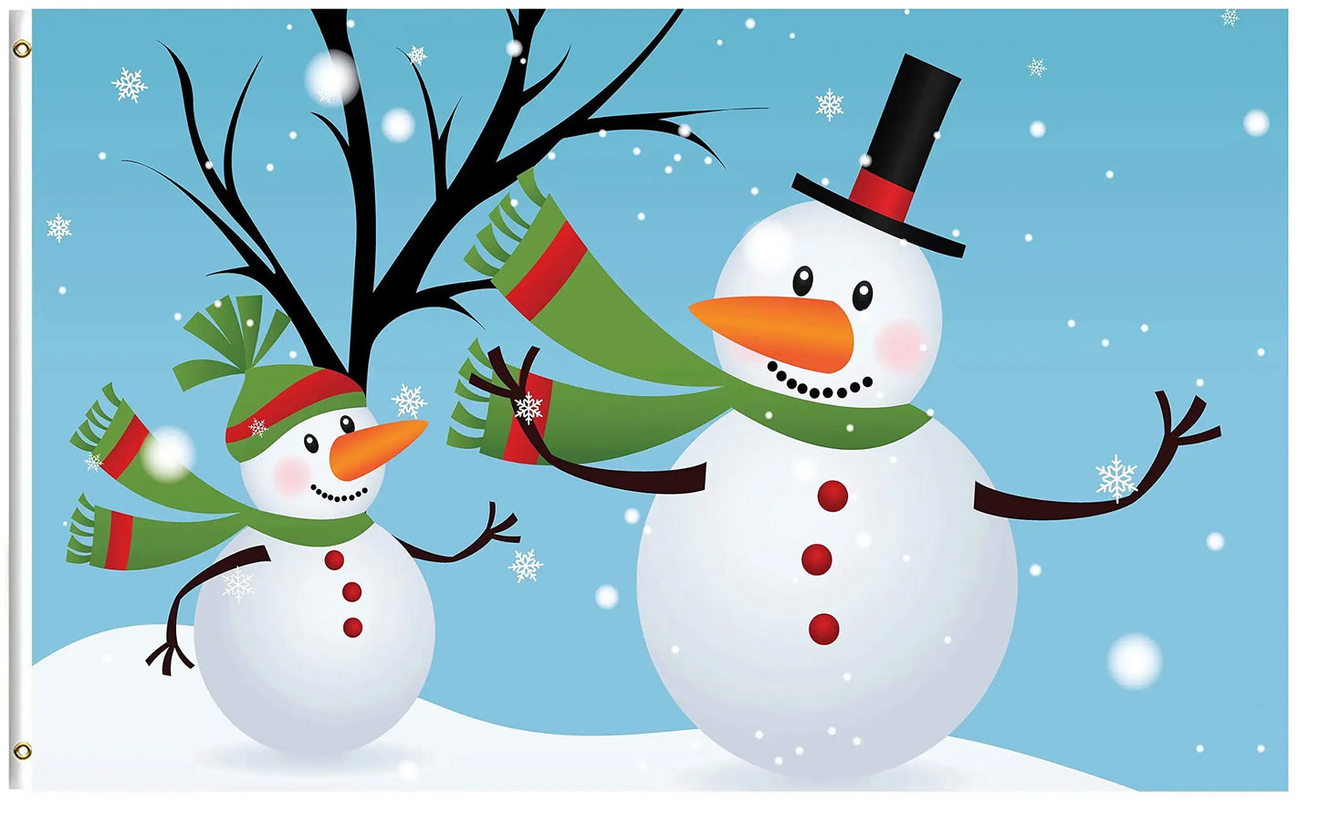 Winter Snowman Merry Christmas Tree Garden Flag Snow Snowflake Santa New Year Seasonal Garden Flag Yard Funny Outdoor Decoration