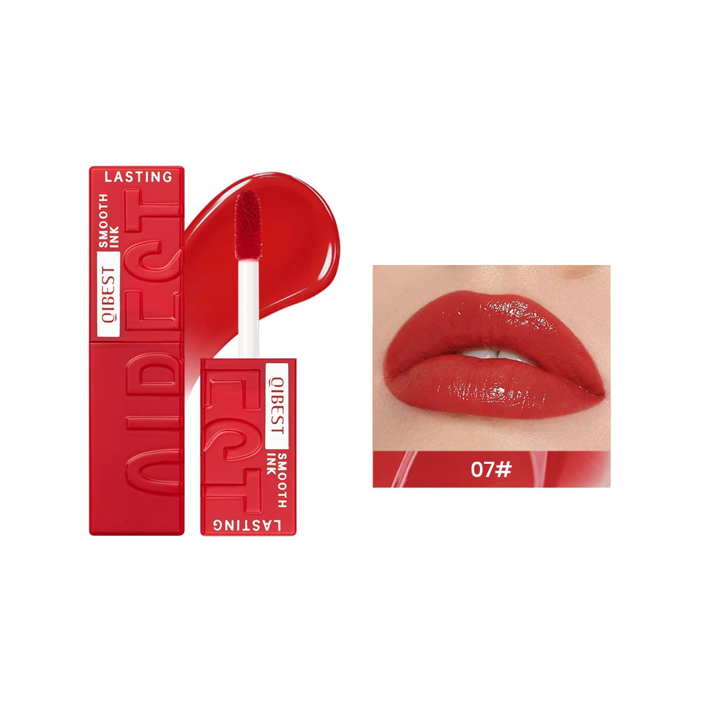 QIBEST Watery Gloss Lip Glaze Moisturizing Long Lasting Sexy Red Liquid Lipstick Mirror Glossy Lip Gloss Tint Cosmetic For Women
