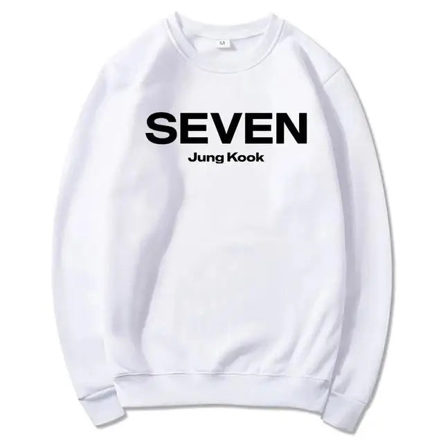 Letter Print JungKook Seven Hoodie Women/Men Harajuku Aesthetic Hoodies Unisex Autumn Winter Pullovers Dropshipping Sweatshirts