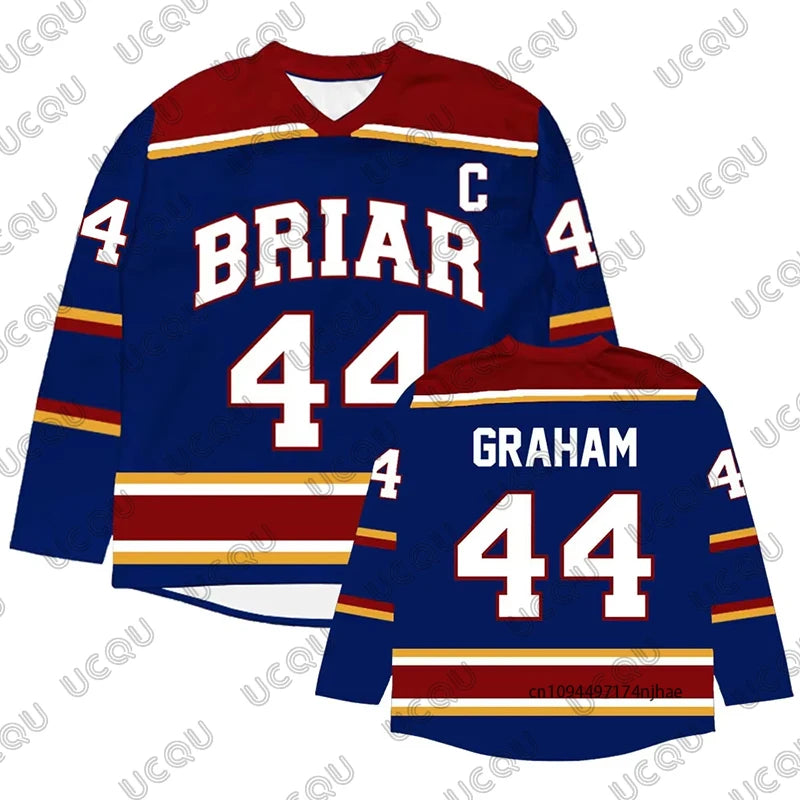 2026 Off Campus Briar University Hockey Jersey Graham 44 22 DI LAURENTIS 66 Tucker46 Men Women Long Sleeve T-shirt Sports Tops