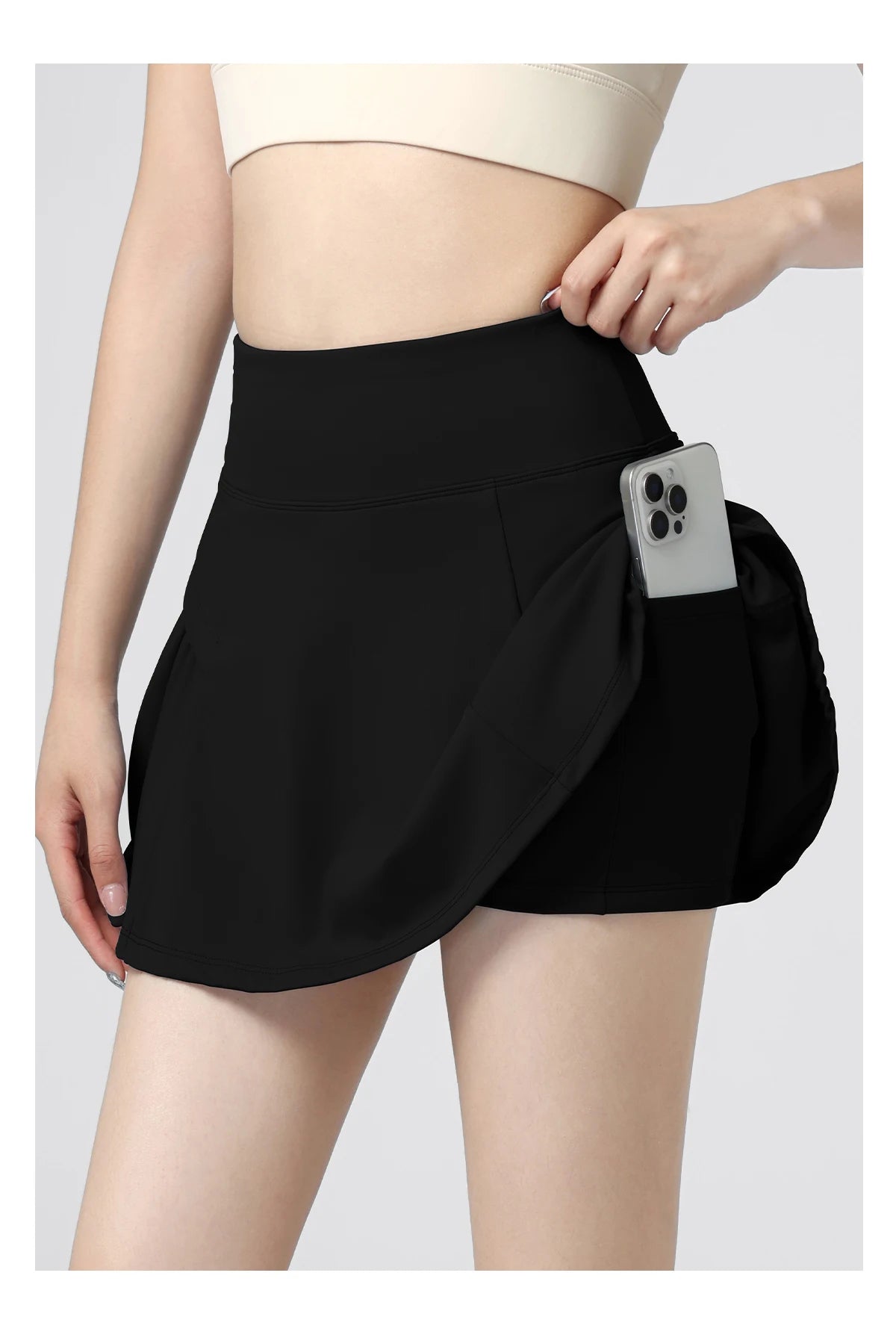 DRUR High Waist Tennis Skirts For Women Skirt Shorts With Pocket Summer Sports Golf Yoga Mini Skirts Athletic Workout Wear 2025