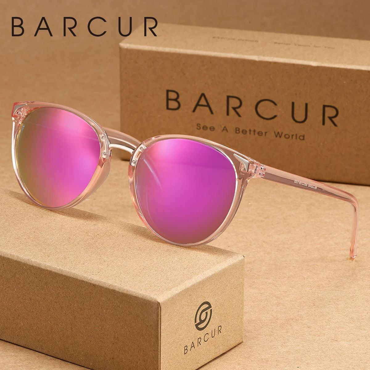 BARCUR 1pcs Women Sunglasses Optional Color Round Lens Lightweight Comfort Driving Casual Commute UV400 Polarized Sunglasses
