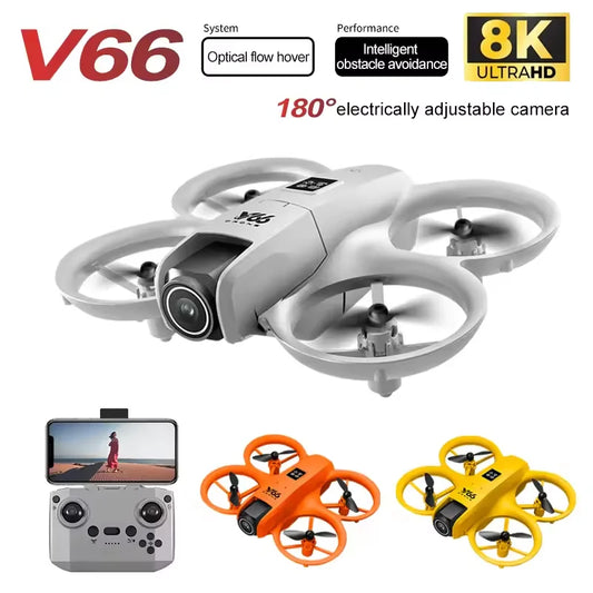 V66 Mini Drone With Camera 8K HD WiFi FPV Drone Obstacle avoidance Pocket Remote Control Helicopter Quadcopter Gift For Kids Toy