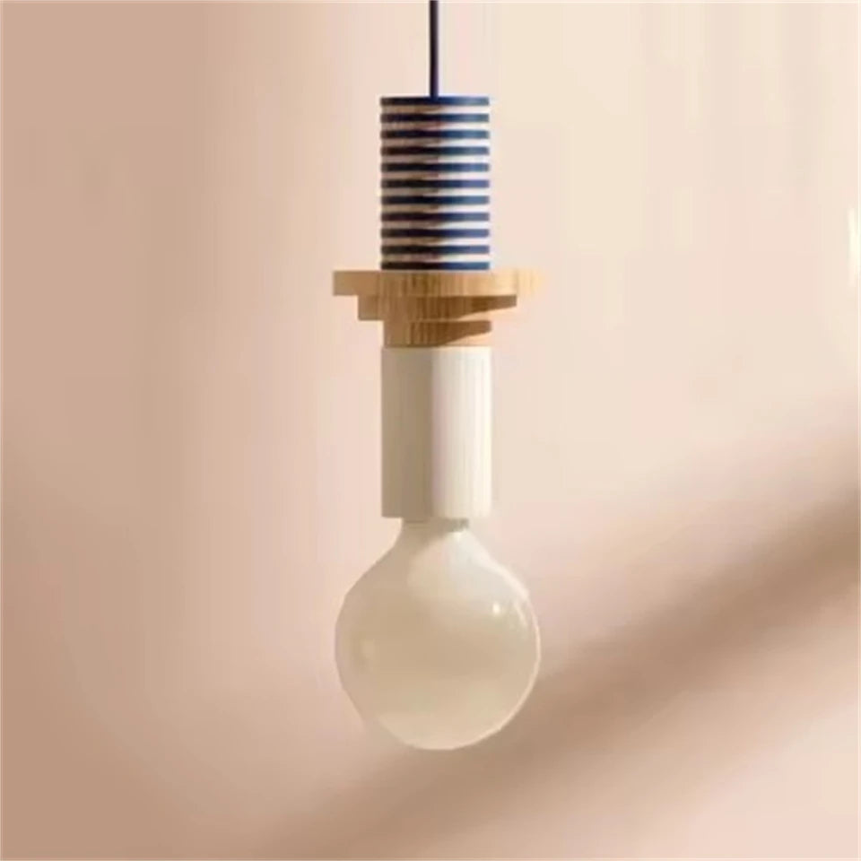 Modern Lustre Grain Ceiling Pendant Lamp Nordic Wood LED Pendant Lights Kitchen Restaurant Home Decor Hanging Lamp Light Fixture