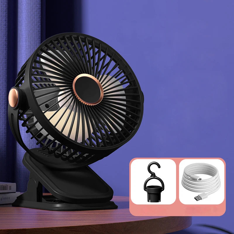 Baby Stroller Fan Mini Portable Outdoor Fan USB 3 Speed Flexible Octopus Fan Tripod Clip on Handheld Fan for Stroller Crib