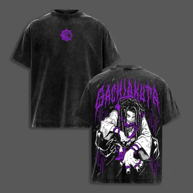 Jabber Wongar Print T-shirt Anime Gachiakuta Clothing Men Women Cotton Tshirts Retro Washed T Shirt Harajuku Short Sleeve Tops