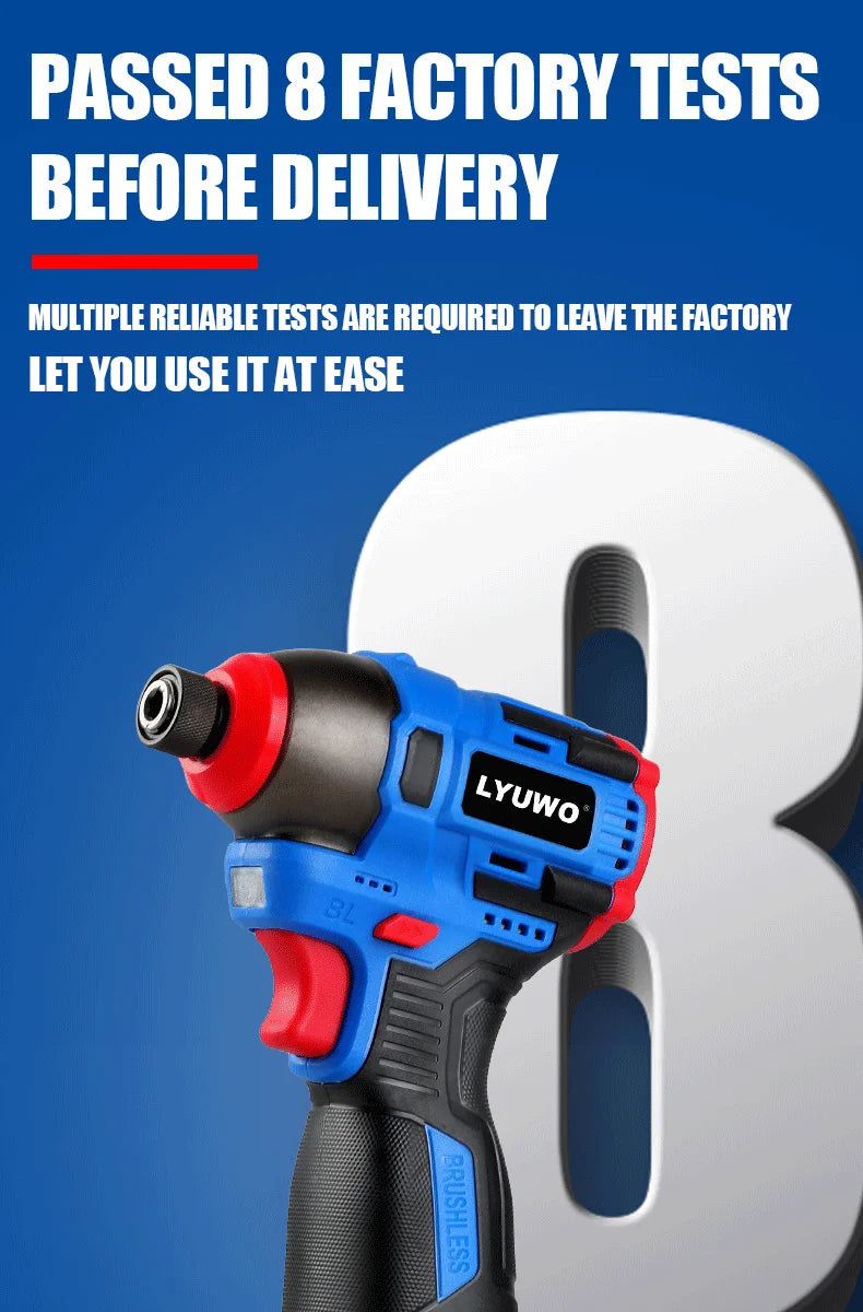 LYUWO 16V Electric Drill Screwdriver 160N.m impact Driver cordless drill Household Multifunction Hit Power Tools