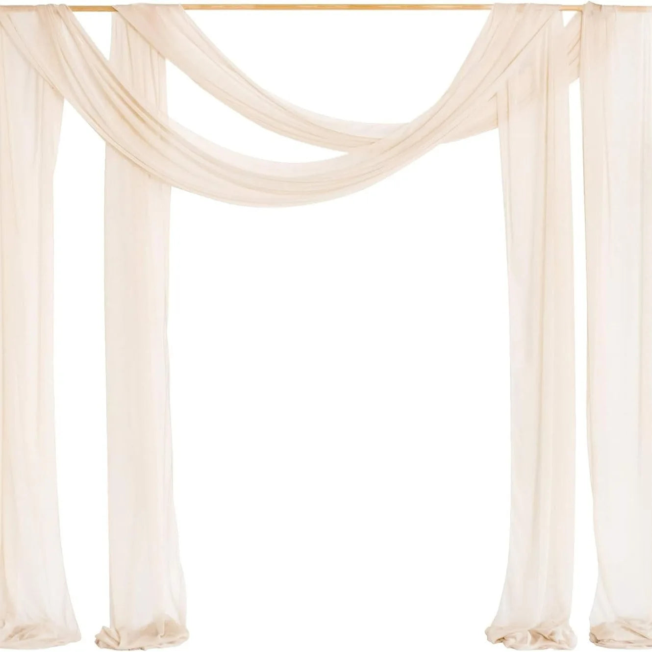 Beautiful Chiffon Drapes Arched Door Chiffon Curtains Wedding Decor Fabric Outdoor Decoration Hanging Curtains Wedding Lawn