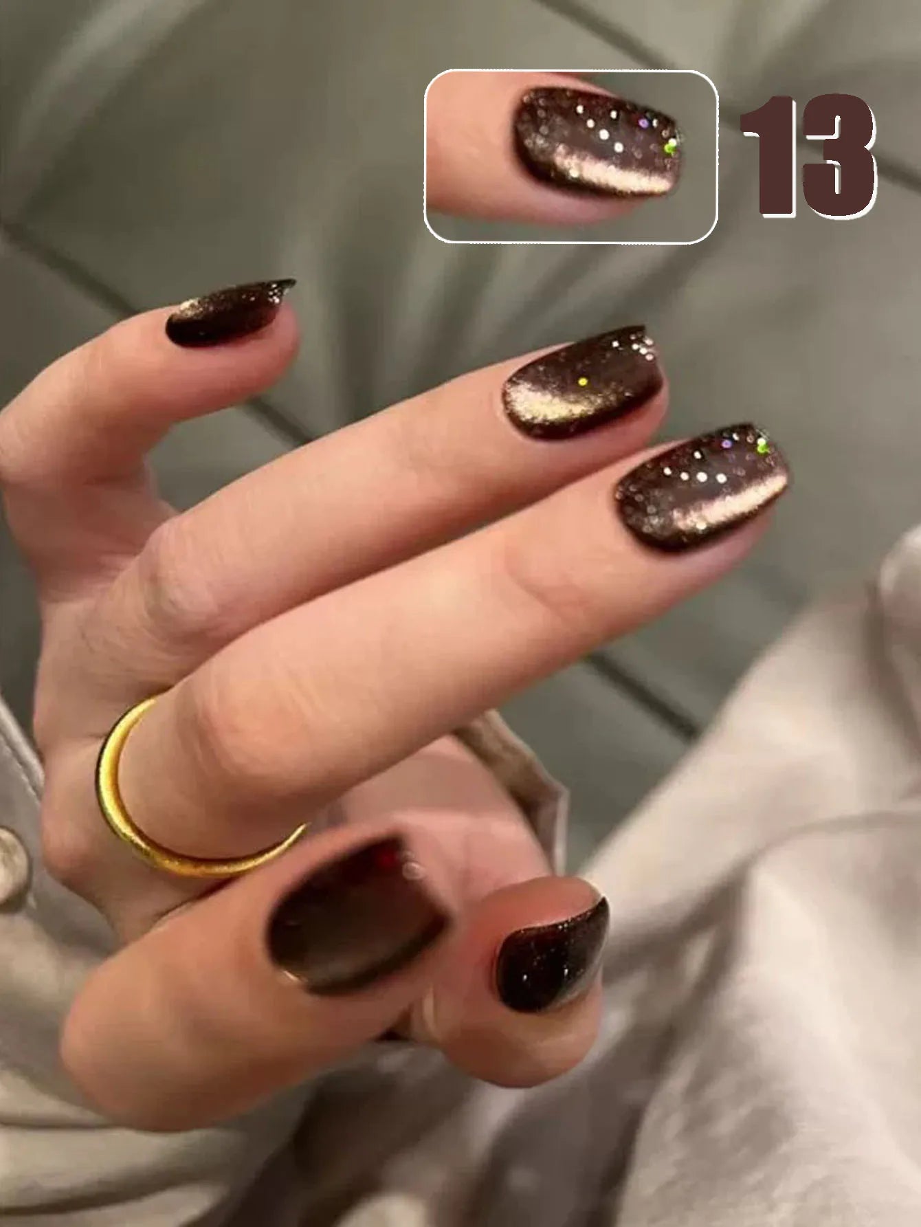 MIANEL 12ML 1-21pcs Emperor Green Cat Eye Gel Nail Polish Whitenning Nails Green Nails Suitable For Nail Salons Nail Supplies