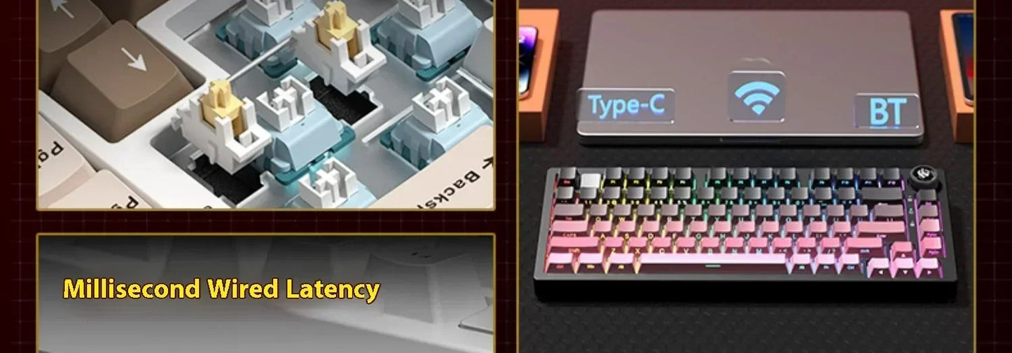 Leobog Hi75C Hi75 Hi75C Pro Aluminum Wireless Custom Mechanical Keyboard Kit Gaming Bluetooth 2.4G Wired Hotswap Gamer Keyboard