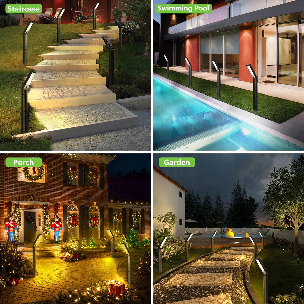 Solar Pathway Lights Outdoor Super Bright Outdoor Solar Lights with Warm White and White Light Waterproof Solar Garden Light