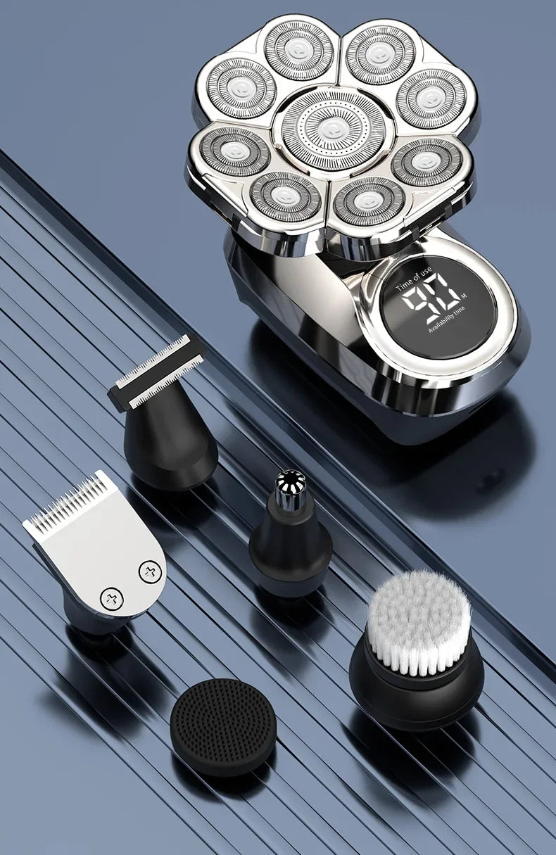 Five in one electric shaver shaver with full body water washing for long-lasting battery life LED intelligent display