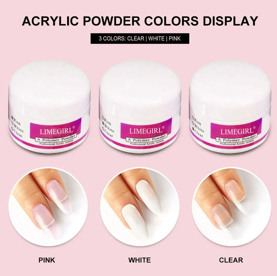 Nail Art Acrylic Powder and Liquid Mono Manicure Art Deco Nail Art Kit Crystal Nail Glitter 3D Engraved Acrylic Manicure Kit