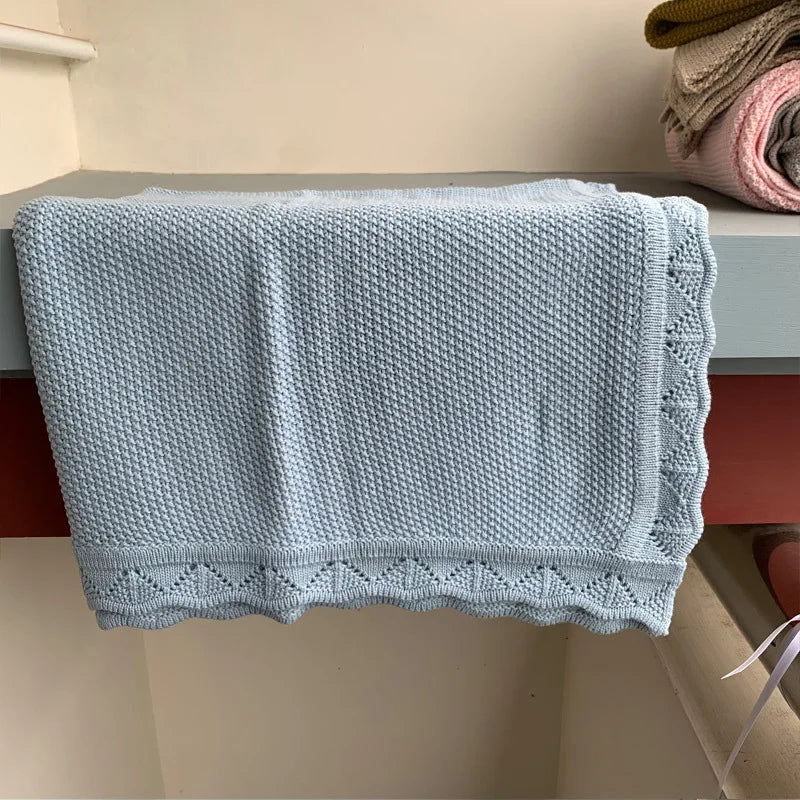 Knitted Baby Blankets Newborn Swaddle Wrap Throw Blanket Nordic Cotton Soft Baby Stroller Crib Blanket Nursery Bedding Quilt