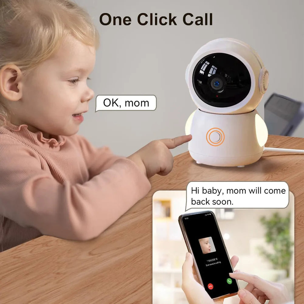 2K Baby Monitor Surveillance Camera Dual-frequency Crying Machine Indoor Safety Protection Remote Monitoring Voice Intercom