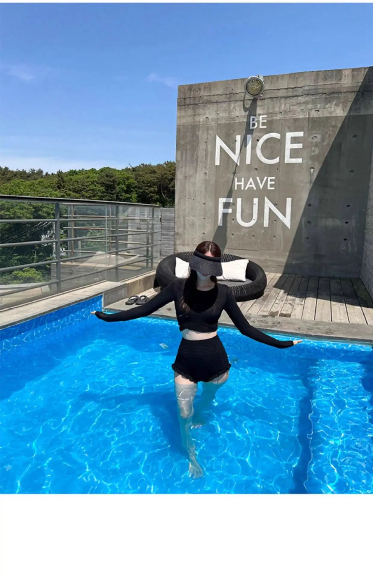 Women's Long Sleeve Conservative Swimsuit Sexy Slim High Waist Tummy Control Fashion Textured Waffle Bathing Suit New Arrival