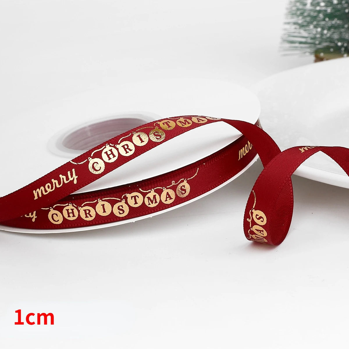 5yards Christmas Ribbon Printed Christmas Polyester Ribbon For Handmade Design Christma Decoration DIY Cake Bouquet Gift Packing