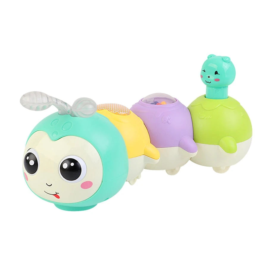 Montessori Electric Sensory Crawling Caterpillar Toys Christmas Gift for Toddler with Music and Light 1-3 Years Tummy Time Toy