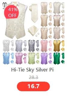 Hi-Tie Pure Black Silk Mens Shirts Plain Smooth Long Sleeve Formal Dress Blouse for Male Wedding Business Events Oversized Gift