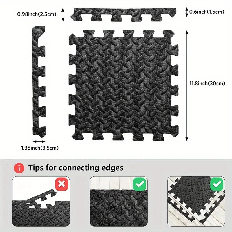 8/16pcs Interlocking Foam Floor Tiles Easy Assembly Fitness Training Rugs Soft Anti-Fall Interlocking Floor Mat Home Yoga Mat