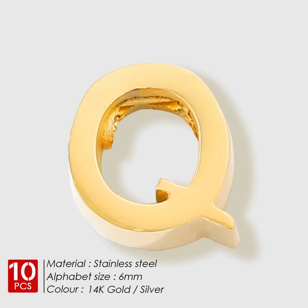 EManco 10PCS Minimalist Style Stainless Steel 26-Letter Pendant for Custom Name Jewelry Commute Social Casual Fashion Accessory