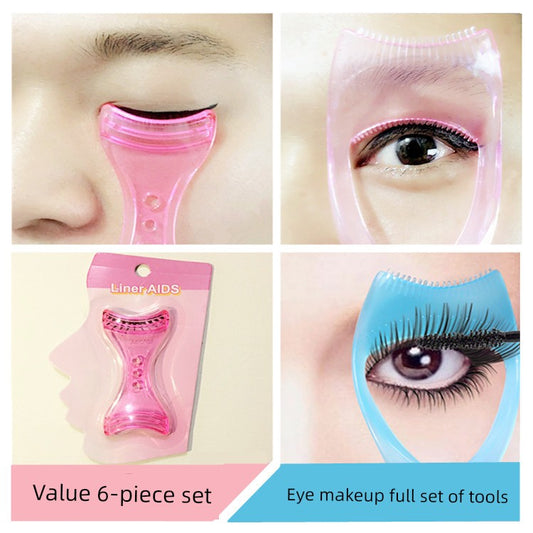 Novice Eyeliner Mascara Anti-Smudge Aid Eyebrow Pencil Eyebrow Stencil Flat Eyebrow Suit Handy Gadget Hot