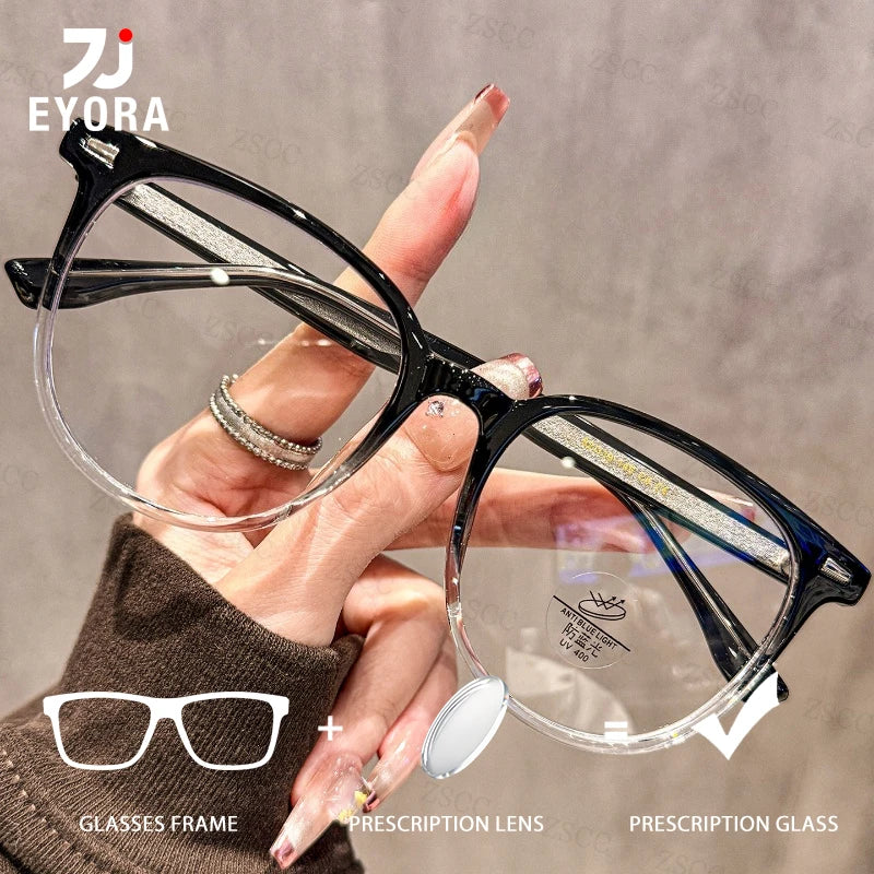 EYORA Minimalist Square Round Reading Glasses for Women Photochromic Anti Blue Light Intelligent Progressive Multifocal Lenses