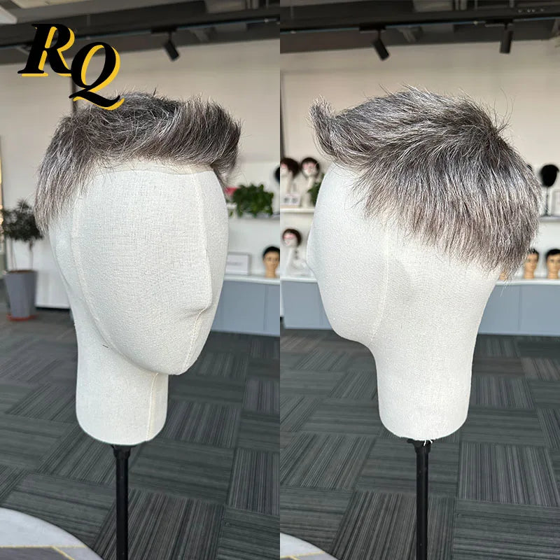 Pre Styled Cut Toupee Men Wig Thin Skin 0.04-0.06 Hair Replacement Systems Ready Wear Human Hair Male Wig Hombre Peruk Capillary